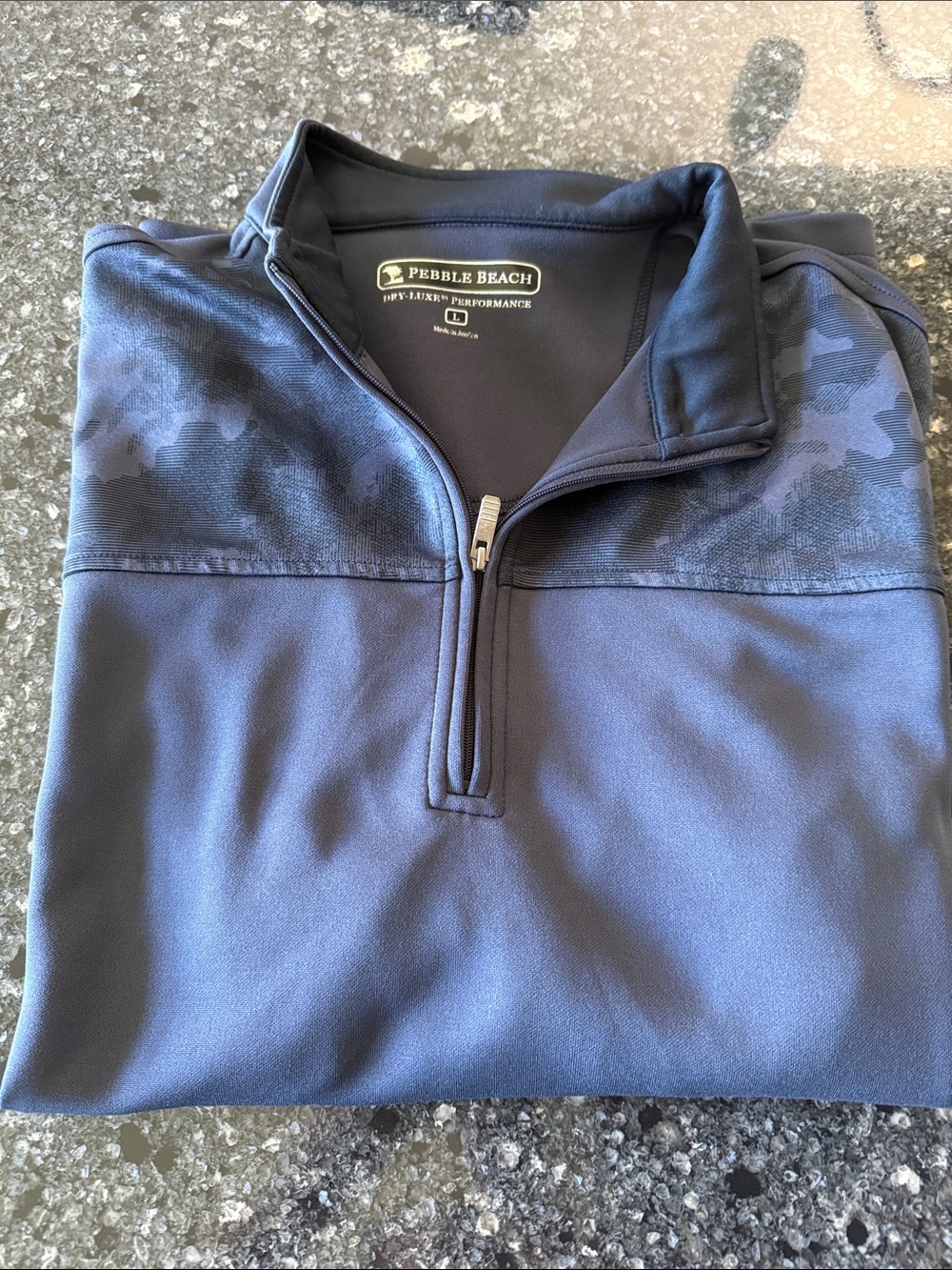 Pebble Beach Men's Navy Half-Zip Lightweight Performance Shirt Jacket